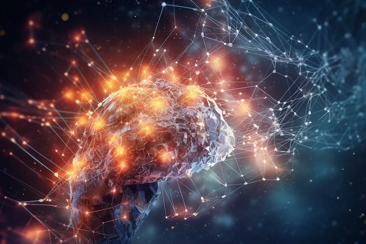 A brain with activated neurons